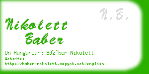 nikolett baber business card